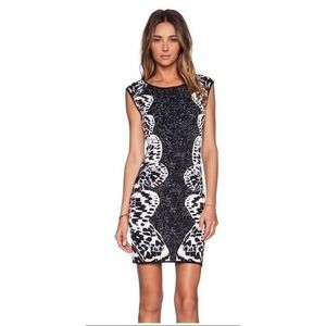 BCBGMAXAZRIA‎ Audrie Butterfly Knit Sleeveless Bodycon Sheath Mini Dress Size XS